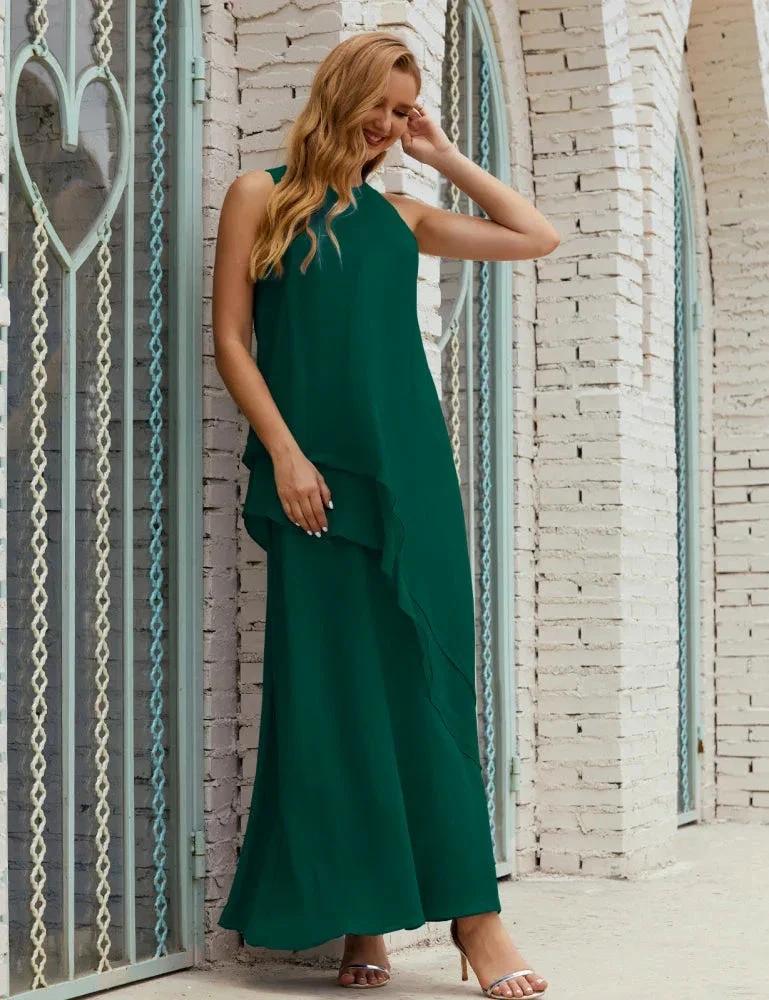 Chiffon Long Plus Size Mother of Bride Dresses Formal Bridesmaid Prom Gown SY28019