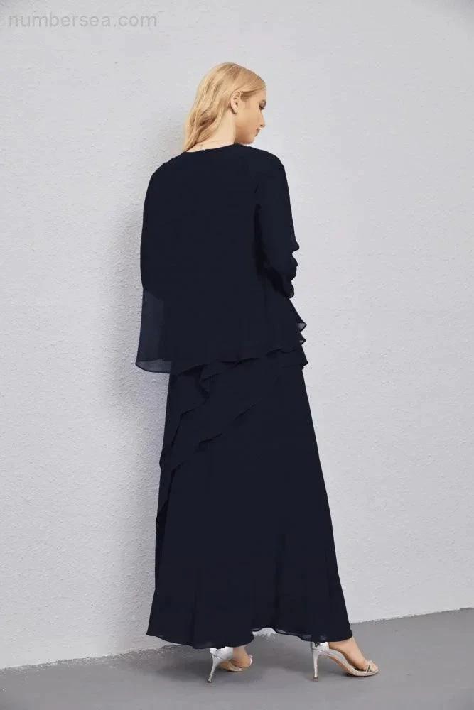 Mother of Bride Dresses with Open Front Lightweight Cardigan Formal Prom Gown  28081