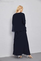 Mother of Bride Dresses with Open Front Lightweight Cardigan Formal Prom Gown  28081