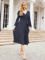 Bridesmaid Dress V-Back Waist Belt Mother of the Bride Wedding Guest SY28031