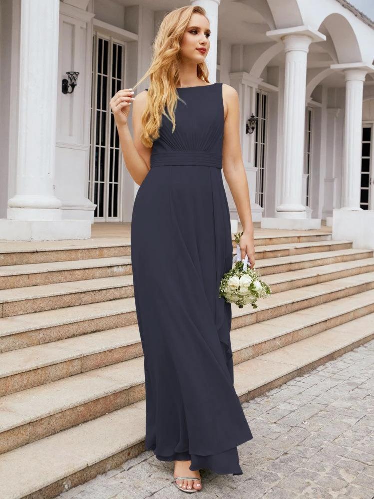 Numbersea Bridesmaid Dresses for Wedding Ruffles Long Formal Prom Gowns 28039