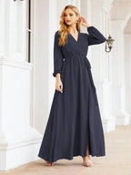 Sunnderly Women's Chiffon Bridesmaid Dress A line Long Sleeves Formal Evening Prom Gown for Wedding Guest SY28032
