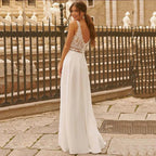 Sweetheart Wedding Dresses for Woman Lace Appliques Boho Bridal Gowns Slit Sleeveless Boho vestidos de novia boda civil