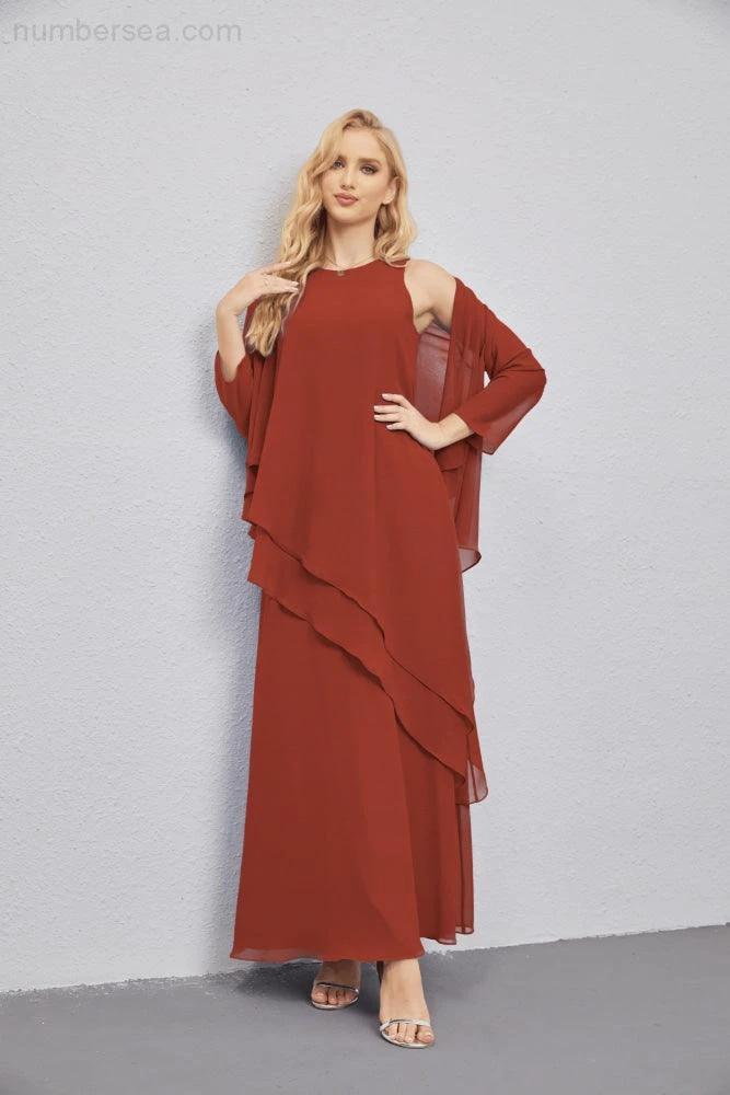 Mother of Bride Dresses with Open Front Lightweight Cardigan Formal Prom Gown  28081