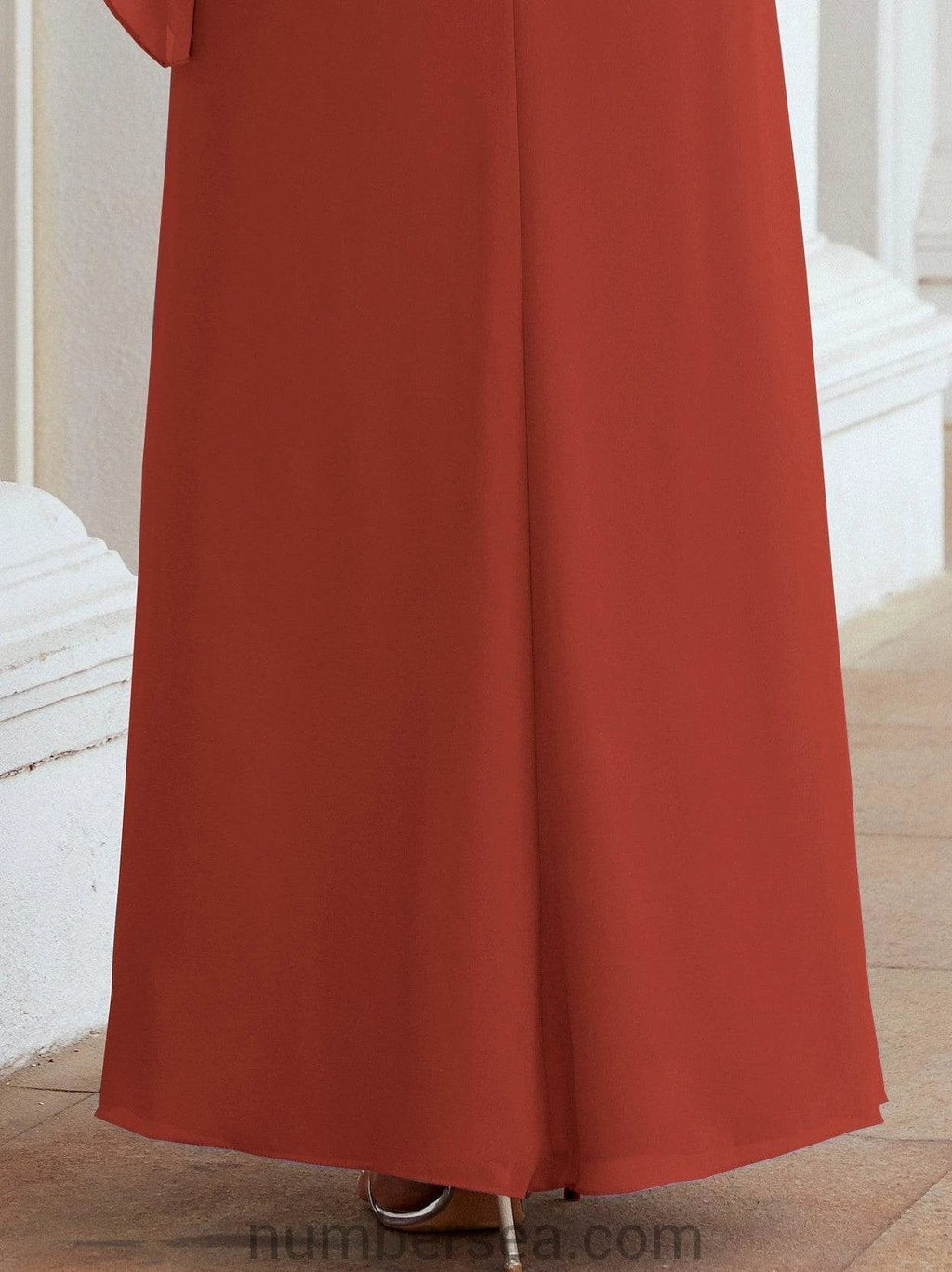 Sunnderly Formal Party Gown Dress Long Mother of The Bride Dresses with Ruffle Cape SY28026