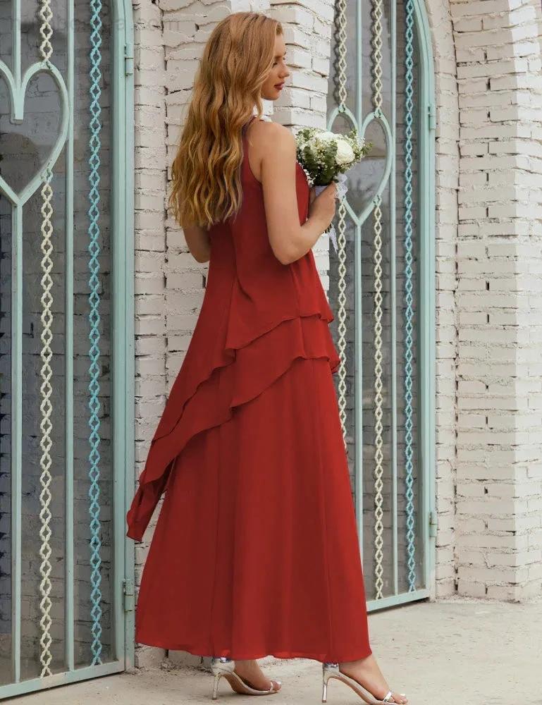 Chiffon Long Plus Size Mother of Bride Dresses Formal Bridesmaid Prom Gown SY28019