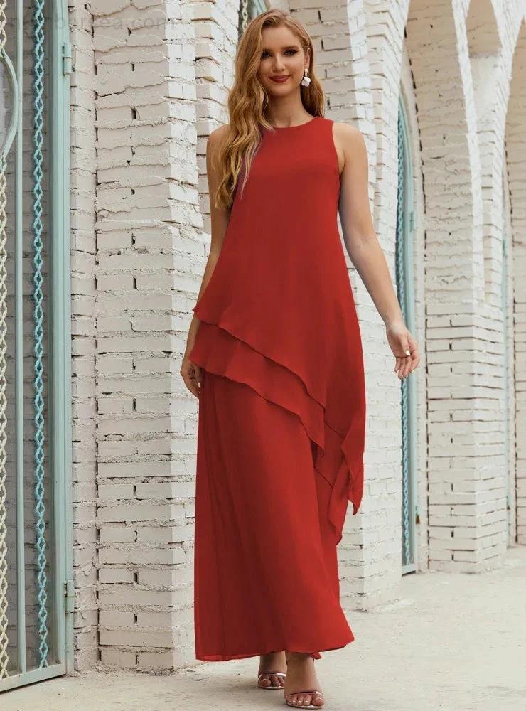 Chiffon Long Plus Size Mother of Bride Dresses Formal Bridesmaid Prom Gown SY28019