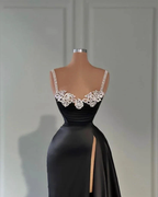 Gorgeous Black Straps Sweetheart Sheath Evening Dress Y6666