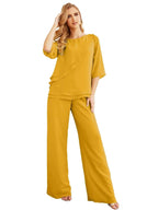 Sunnderly Elegant 2 Piece Mother of The Bride Dress Plus Size Pant Suits Ruffle Layers Sliver Housecoat SY28064