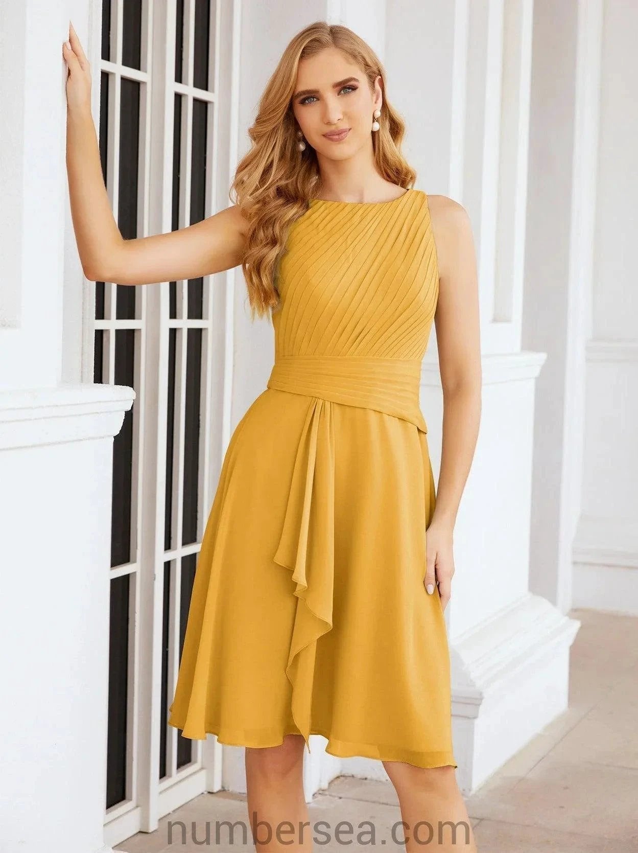 Sunnderly Mother of The Bride Dresses Prom Dress Casual Pleated Dress  SY28065