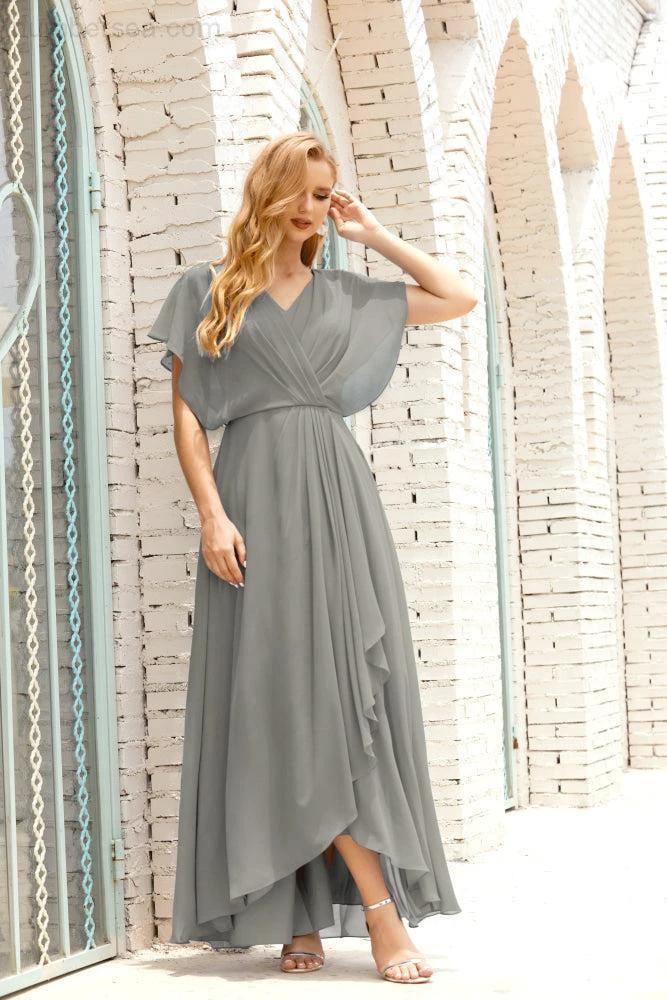 Numbersea  Mother of The Bride Dresses Plus Size V-Neck Floor Length Formal Prom Dress for Wedding Guest 28020