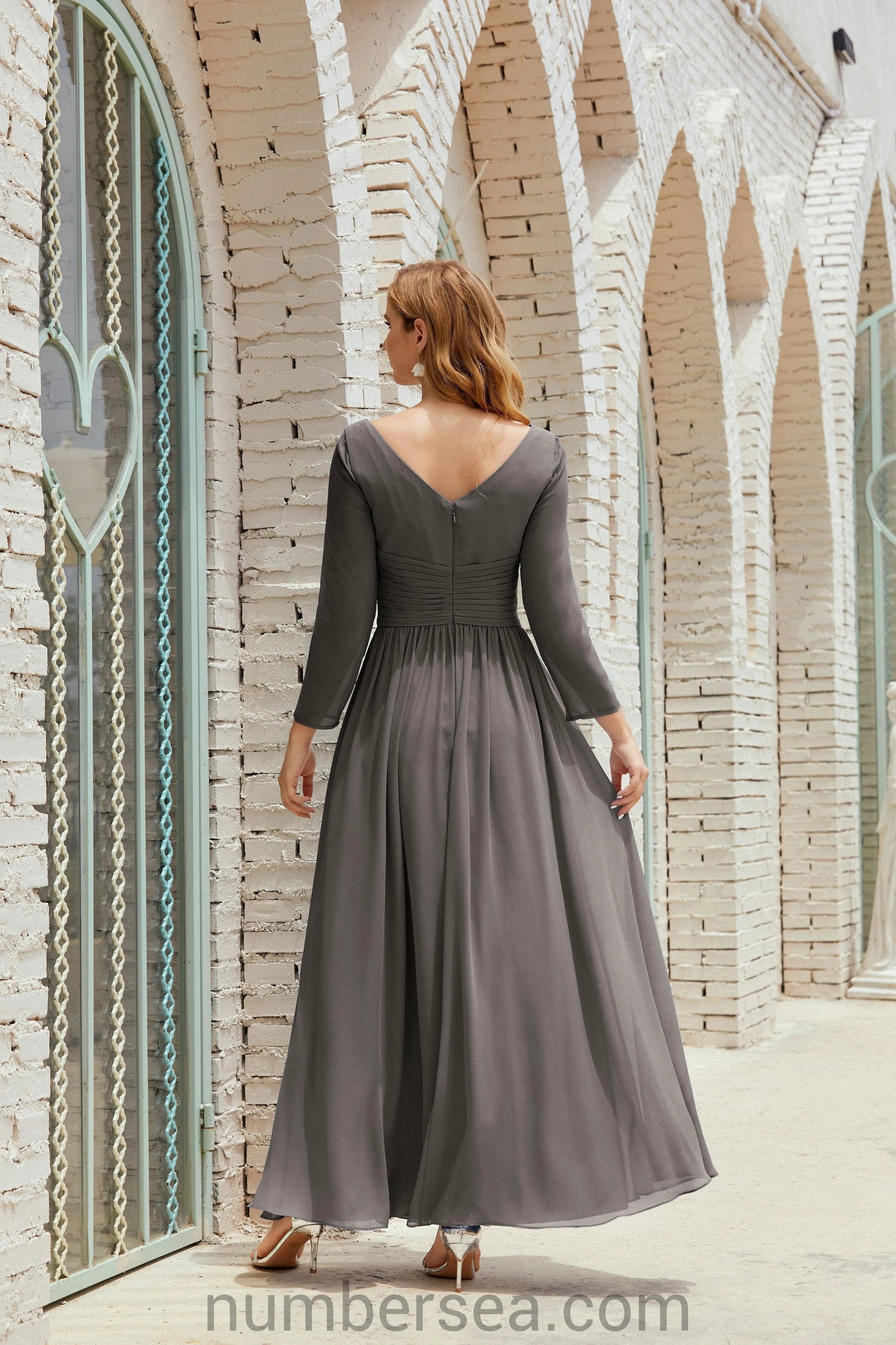 Numbersea Bridesmaid Dress Chiffon Formal Party Dress Evening Dress 28016