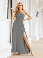 Numbersea One Shoulder Bridesmaid Dresses Long Formal Prom Gowns 28048