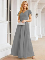 Numbersea Formal Prom Gowns for Mother of The Bride Cap Sleeves Bridesmaid Dress 28047