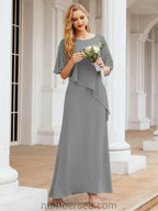 Sunnderly Formal Party Gown Dress Long Mother of The Bride Dresses with Ruffle Cape SY28026