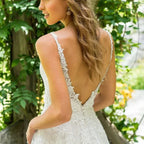 Vestido De Noiva A-Line V Neck Wedding Dress Top Lace Appliques Bridal Dress Custom Made Wedding Gown Sweep Train