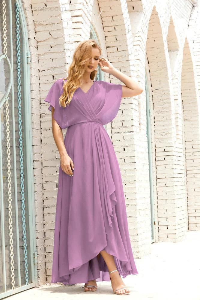 Numbersea  Mother of The Bride Dresses Plus Size V-Neck Floor Length Formal Prom Dress for Wedding Guest 28020