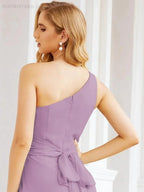 Numbersea One Shoulder Bridesmaid Dresses Long Formal Prom Gowns 28048