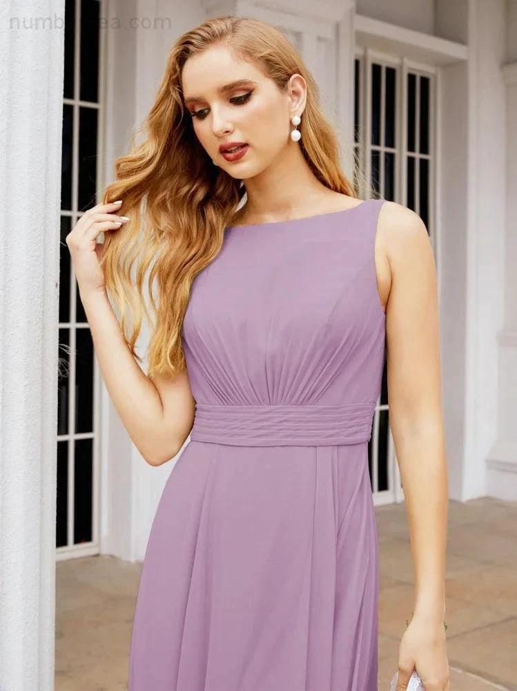 Numbersea Bridesmaid Dresses for Wedding Ruffles Long Formal Prom Gowns 28039