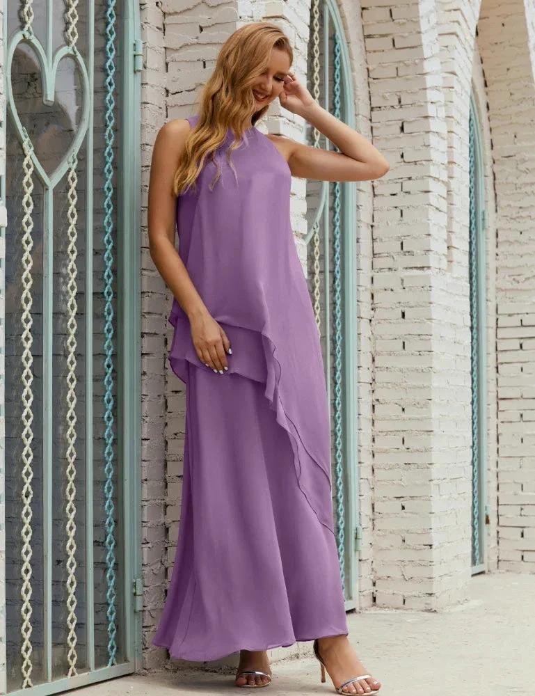 Chiffon Long Plus Size Mother of Bride Dresses Formal Bridesmaid Prom Gown SY28019