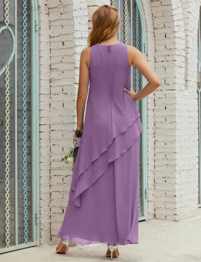 Chiffon Long Plus Size Mother of Bride Dresses Formal Bridesmaid Prom Gown SY28019