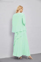 Mother of Bride Dresses with Open Front Lightweight Cardigan Formal Prom Gown  28081
