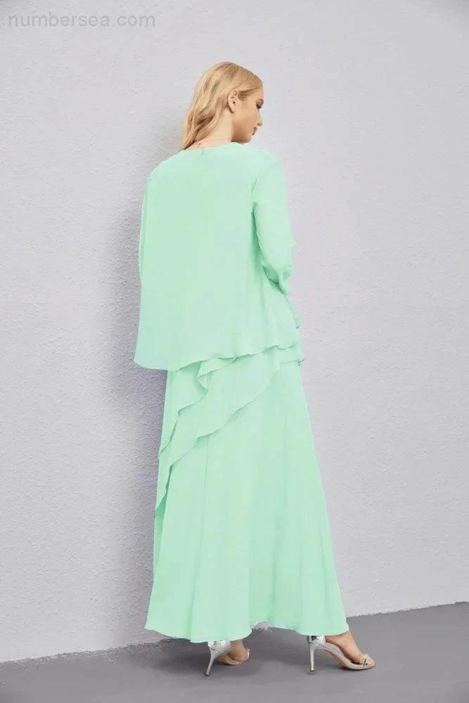 Mother of Bride Dresses with Open Front Lightweight Cardigan Formal Prom Gown  28081