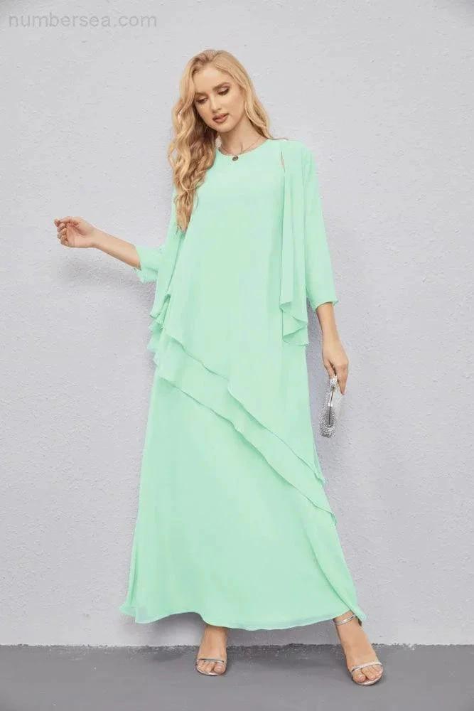 Mother of Bride Dresses with Open Front Lightweight Cardigan Formal Prom Gown  28081