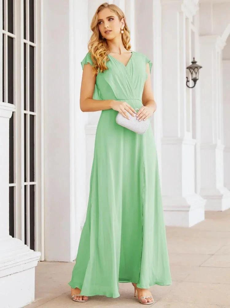 Sunnderly Bridesmaid Dresses Cape Formal Prom Dress Open Back Gowns for Mother of The Bride SY28058