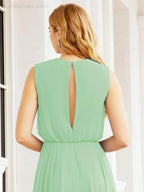 Numbersea Sleeveless Long Bridesmaid Dress A line Formal Evening Prom Gown 28025