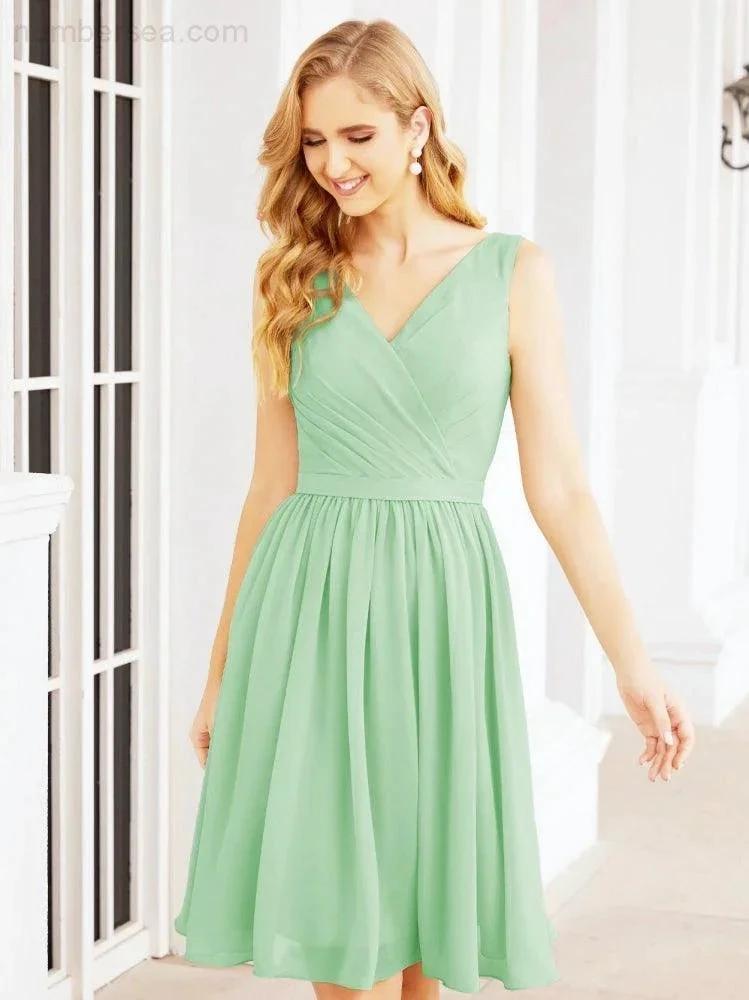 Numbersea Homecoming Dresses Knee Length Skirt V Back 28062