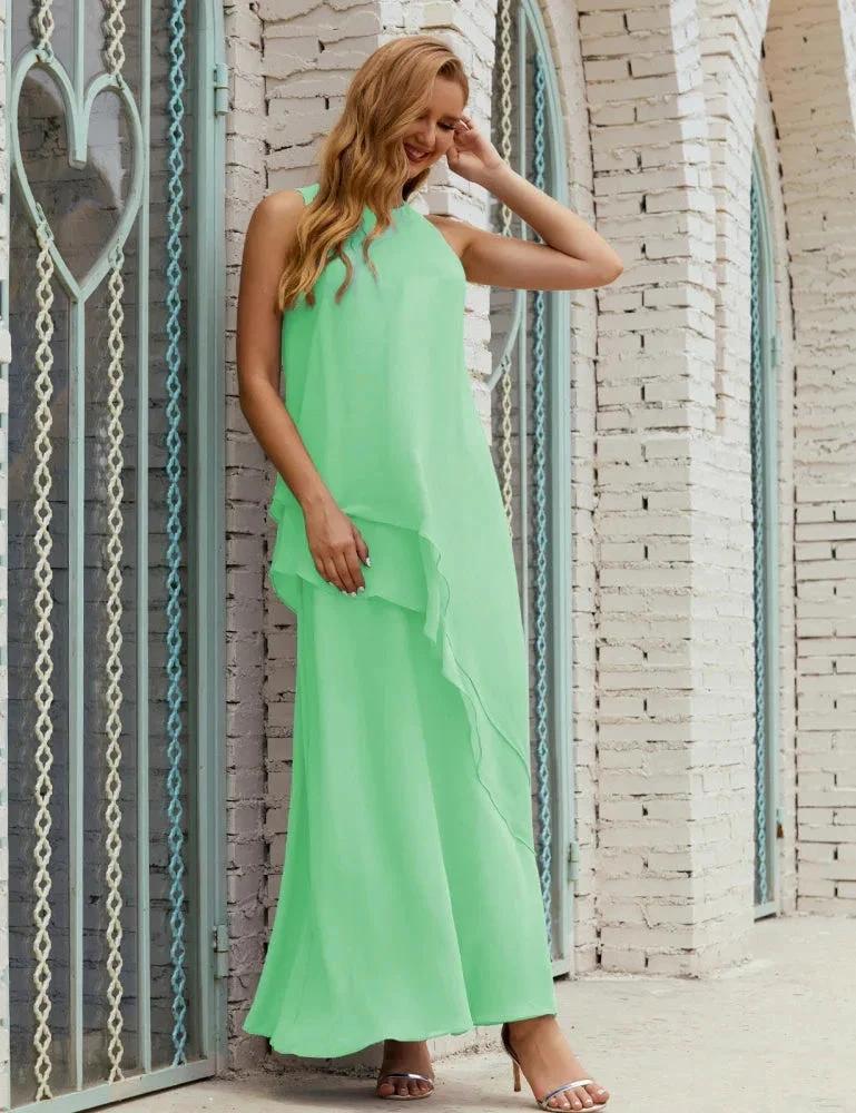 Chiffon Long Plus Size Mother of Bride Dresses Formal Bridesmaid Prom Gown SY28019