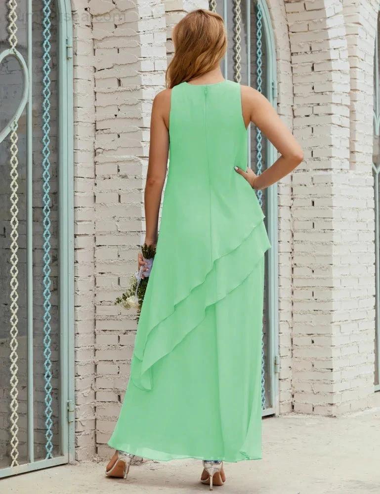 Chiffon Long Plus Size Mother of Bride Dresses Formal Bridesmaid Prom Gown SY28019