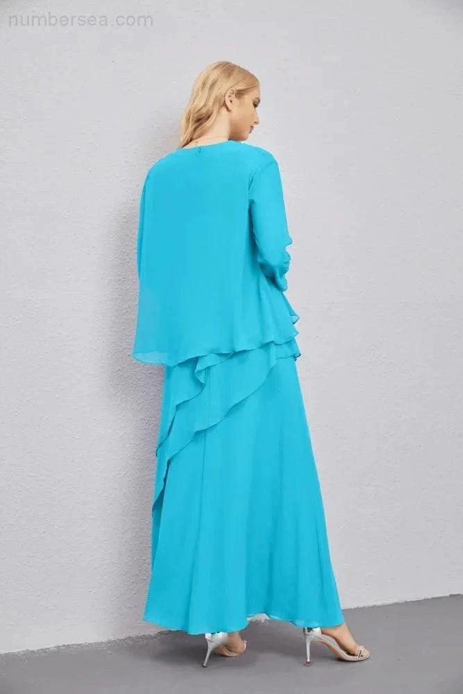 Mother of Bride Dresses with Open Front Lightweight Cardigan Formal Prom Gown  28081