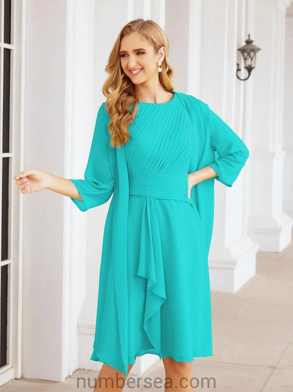 Sunnderly Mother of The Bride Dresses Prom Dress Casual Pleated Dress  SY28065
