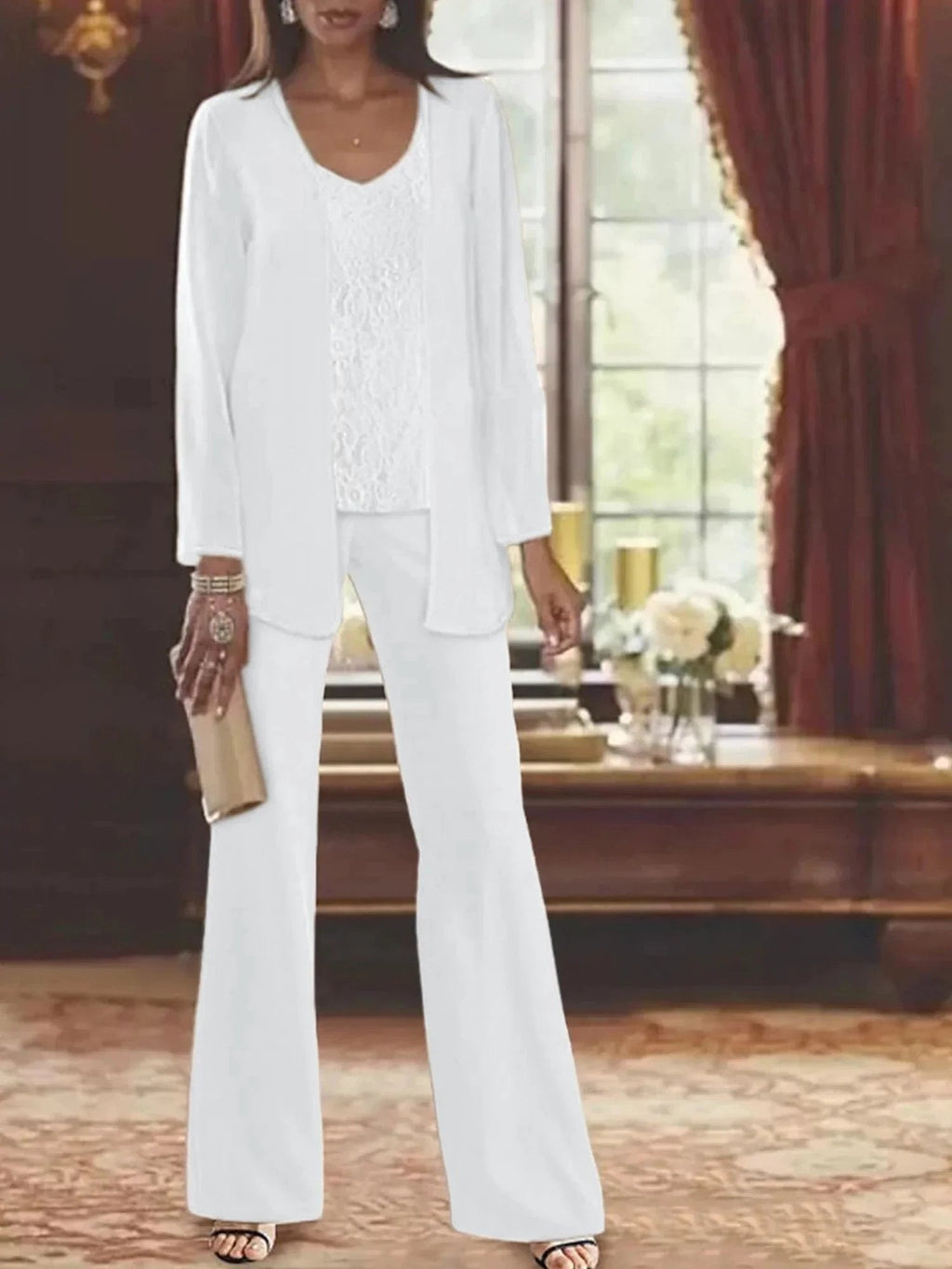 Chiffon Mother of the Bride Pantsuits with Jacket