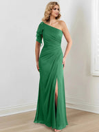 Sheath/Column One-Shoulder Floor-Length Mother of the Bride Dresses