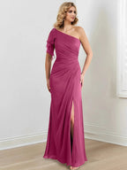 Sheath/Column One-Shoulder Floor-Length Mother of the Bride Dresses