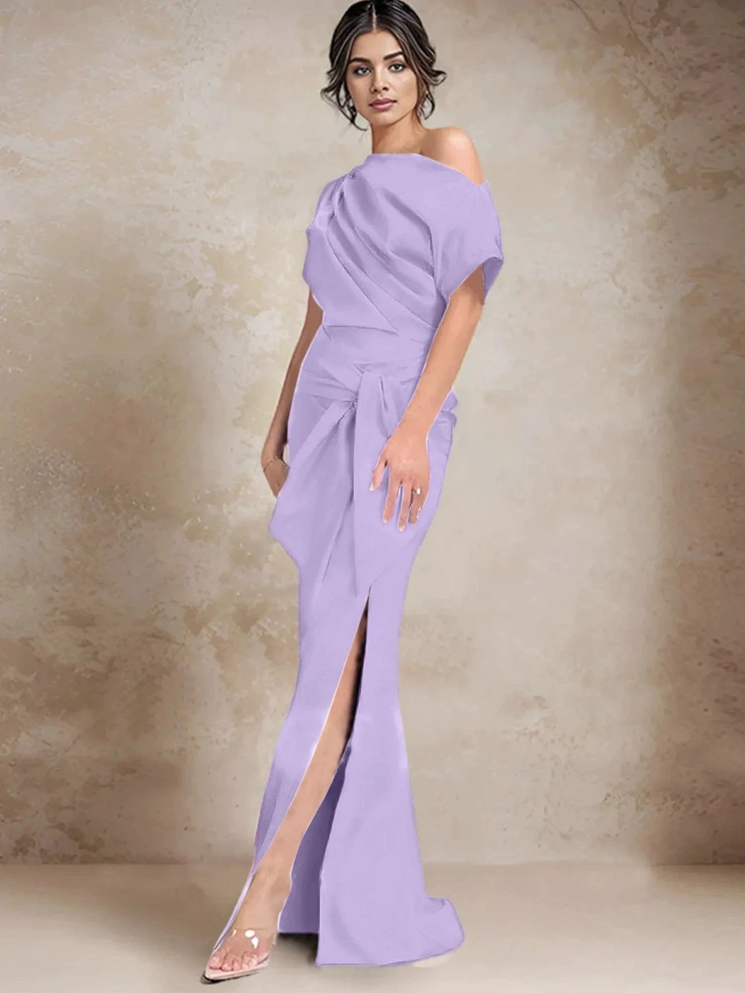 Trumpet/Mermaid One-Shoulder Mother of the Bride Dresses with Split Side