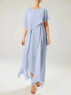 Sheath/Column Scoop Short Sleeves Mother of the Bride Dresses with Tassel