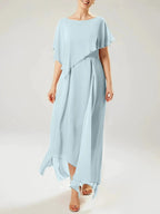 Sheath/Column Scoop Short Sleeves Mother of the Bride Dresses with Tassel