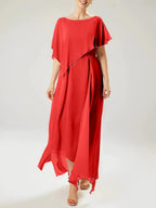 Sheath/Column Scoop Short Sleeves Mother of the Bride Dresses with Tassel
