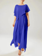 Sheath/Column Scoop Short Sleeves Mother of the Bride Dresses with Tassel