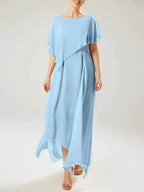 Sheath/Column Scoop Short Sleeves Mother of the Bride Dresses with Tassel