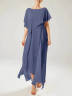Sheath/Column Scoop Short Sleeves Mother of the Bride Dresses with Tassel
