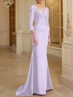 Trumpet/Mermaid Scoop Long Sleeves Mother of the Bride Dresses With Lace