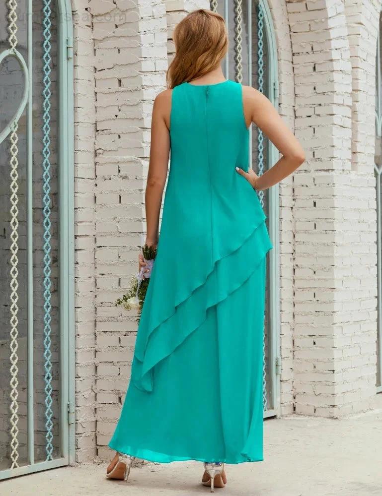Chiffon Long Plus Size Mother of Bride Dresses Formal Bridesmaid Prom Gown SY28019