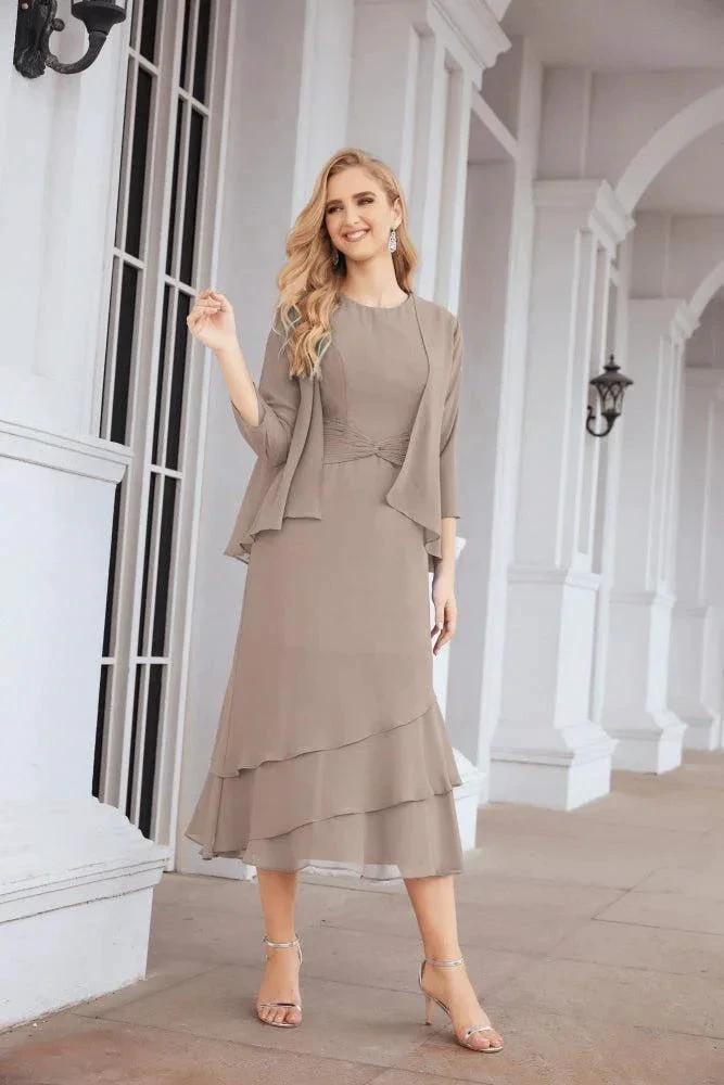 Sunnderly Two-Piece A-line Mother of The Bride Dress Formal Party Gown Dress SY28072