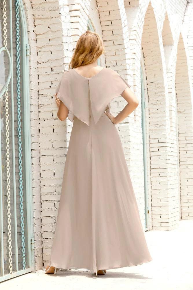 Numbersea  Mother of The Bride Dresses Plus Size V-Neck Floor Length Formal Prom Dress for Wedding Guest 28020