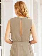 Numbersea Sleeveless Long Bridesmaid Dress A line Formal Evening Prom Gown 28025